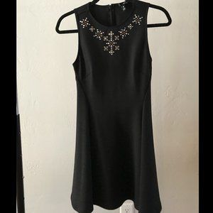 Aqua Black Skater Dress with Rhinestones, NWT